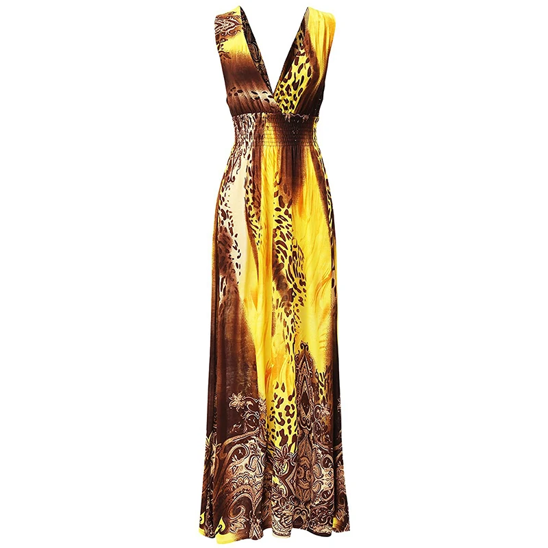 Женское летнее платье макси с V образным вырезом без рукавов|long maxi|maxi dresssummer beach dress