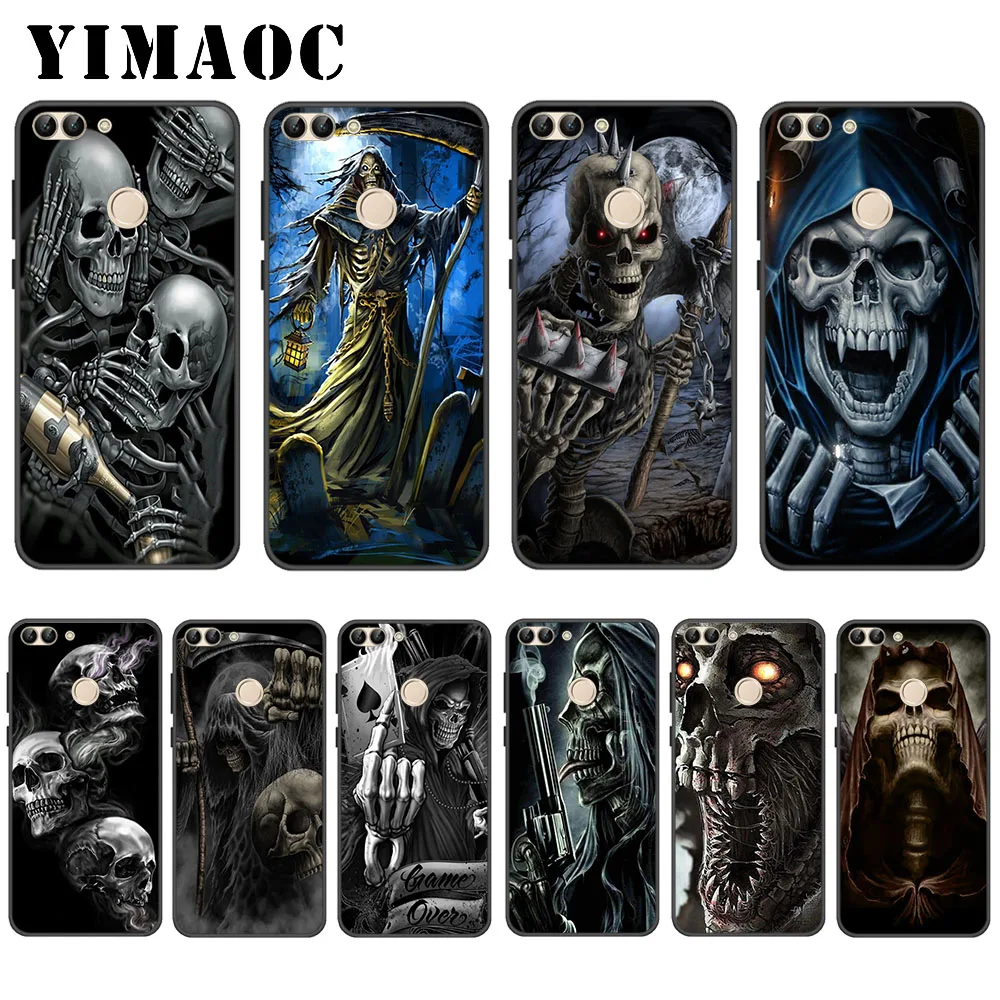 

YIMAOC Grim Reaper Skull Skeleton Soft Case for Huawei P20 P30 Lite Mini Plus Pro P Smart 2019