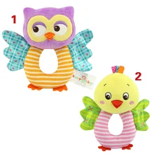 Fashion Newborn Infant Rattles font b Toy b font Handbell Cartoon Animal Owl Chicks Boy Girl
