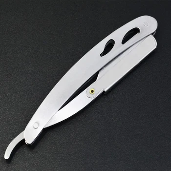 

Hot Sale 1 set Straight Barber Edge Steel Razors Folding Shaving Knife Holder Rack With 10 pcs Blades