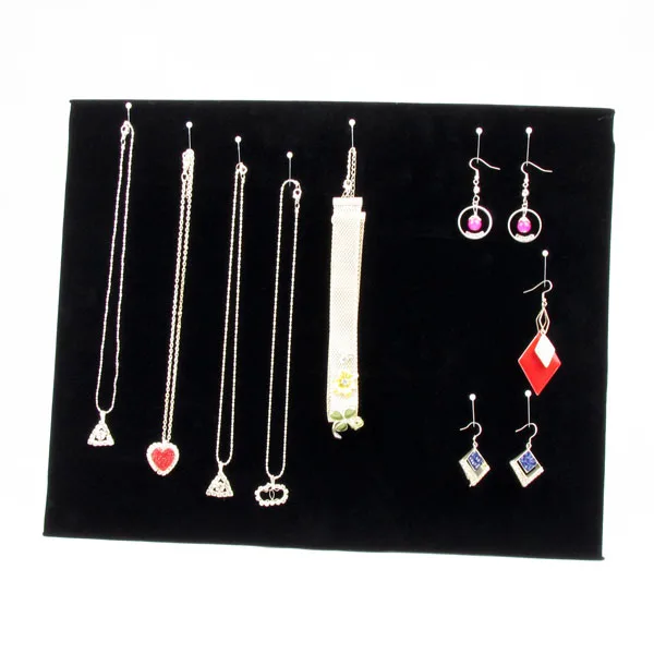 TONVIC Wholesale 2Pcs Black Velvet Necklace Earring Bracelet Jewellery