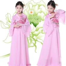 Китайские танцевальные костюмы для детей, традиционный розовый костюм для девочек, традиционный старинный китайский костюм ханьфу