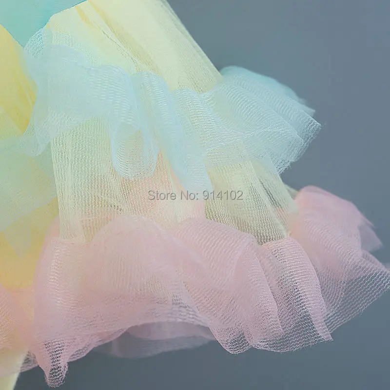 Детское летнее кружевное платье в радужную полоску на день рождения|baby girl dress