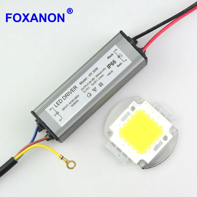 Светодиодная лампа Foxanon Smart IC высокой мощности чип COB 10 Вт 20 30 50 100 чипы со