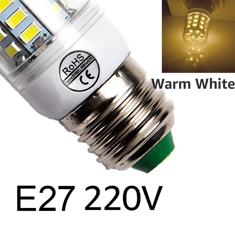 E27 9W 5730 SMD 36 LED BIRNE GLÜHBIRNE MAIS AC 220V KALTWEIß LEUCHTMITTEL LAMPE 