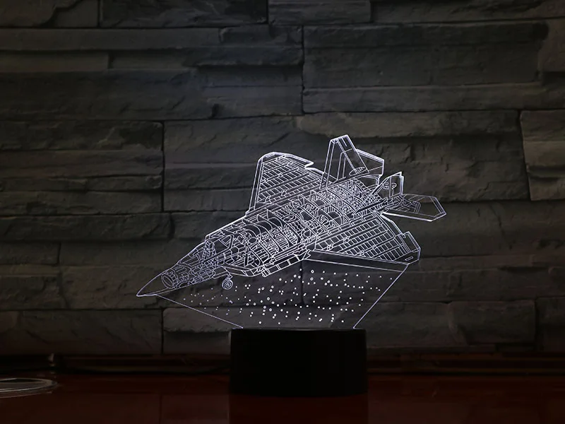 

Aircraft 7 Warcraft Plane Model Usb 3d Led Night Light Illusion Lampara Fighter gece lambas Warplane Table Lamp Bedside