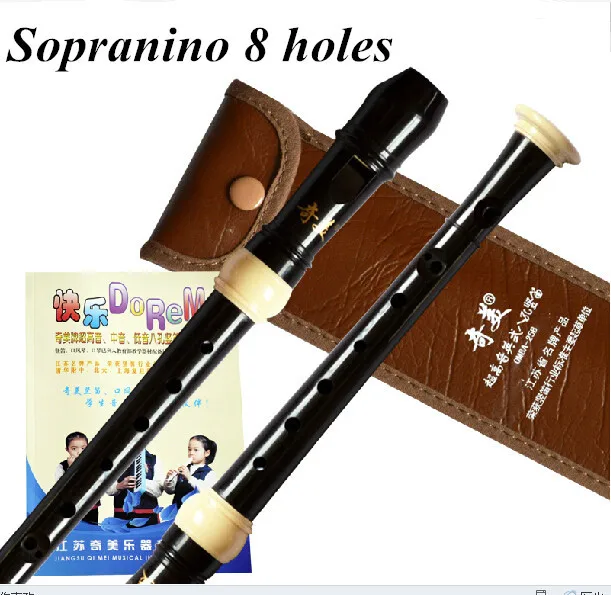 Барокко 8 отверстий Sopranino пластиковый рекордер английский стиль F ключ кларнет черный цвет флейта, музыкальный инструмент