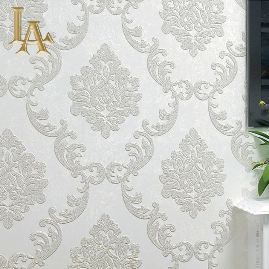European Simple Luxury Beige Grey 3D Damask Wallpaper Living room Bedroom Modern Design Nonwoven Wall papers Home decor European Simple Luxury Beige Grey 3D Damask Wallpaper Living room Bedroom Modern Design Nonwoven Wall papers Home decor