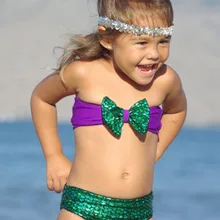 HWYHX Cute Kids Girls Little Mermaid Bikini Swimwear Bathing Swimsuit Fancy BABY Swimsuit New Brand