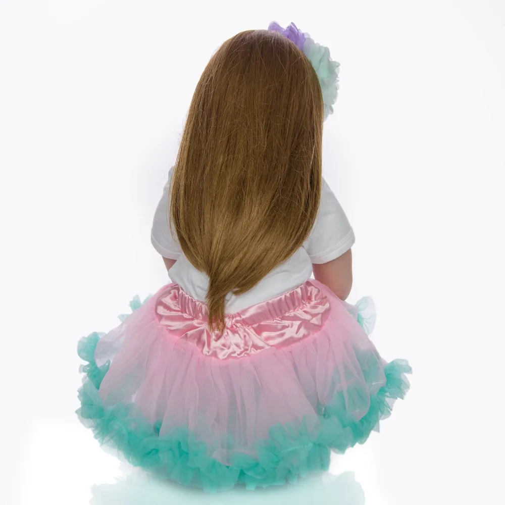 60 см Силиконовые Reborn Baby Doll игрушки для детей девочек bonucas возрождённая bebe 24 дюймов принцесса винил малыш живой кукла подарок