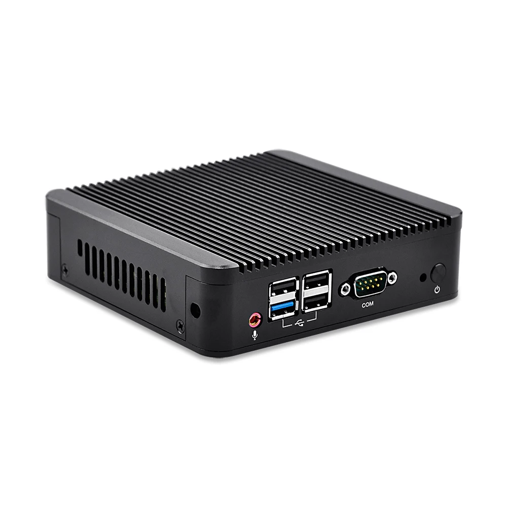 DHL Free shipping latest 2 Gigabit LAN J1900 Dual display Mini Computer QOTOM Q190S