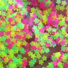 Очень красивые украшения для дизайна ногтей Блеск цветок микс розовый желтый и зеленый