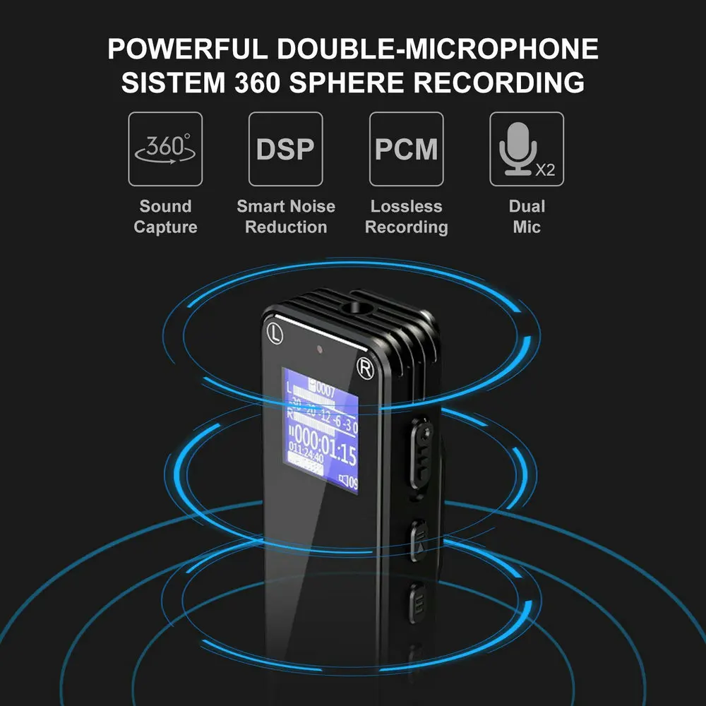 Цифровой диктофон V16 Vandlion 8 ГБ 16 профессиональный мини mp3 плеер с клипсой для