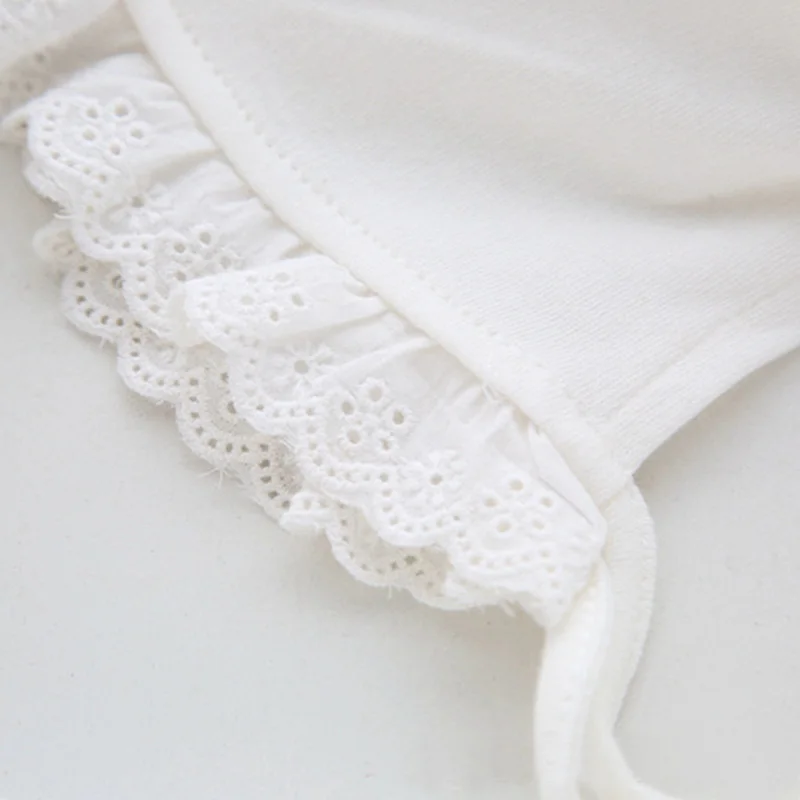 Lace Newborn Baby Hat Cotton Sweet Princess Hat Spring Autumn Cute Newborn Girls Beanie Lace Up Tire Hat Baby Girls Clothing (7)