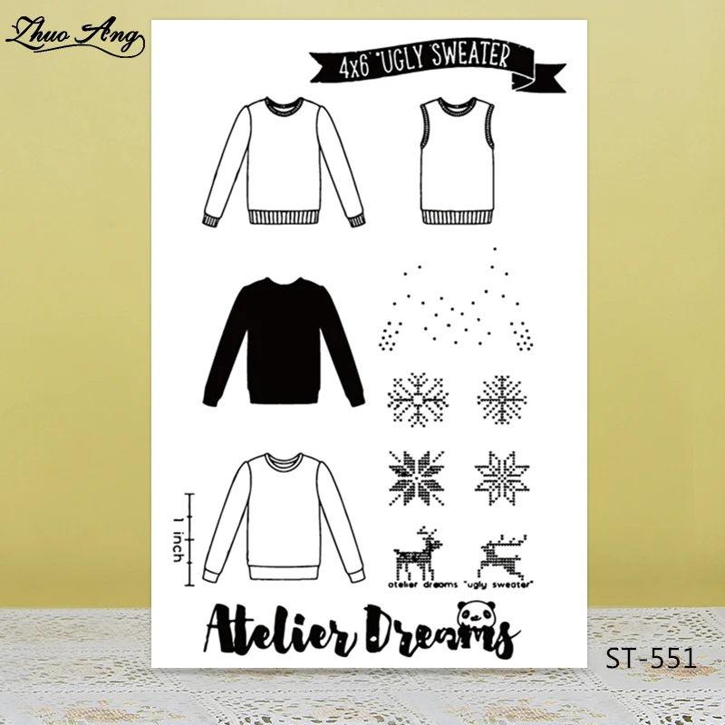 

ZhuoAng Sweater design Transparent Clear Stamp/Seal for DIY Scrapbooking/Photo Album Decorative Card Making Clear Stamps