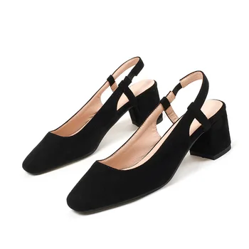 

Summer fashion square head with the heel size code 32-44 wild student sandals tide 18612