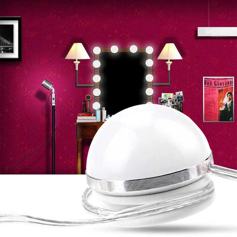 

Makeup Mirror LED Lights 220V Cosmetic Lamp Led 6 10 14pcs Kit Dressing Table Lighting Stepless Dimmable Mirror Wall Lamp Bulbs