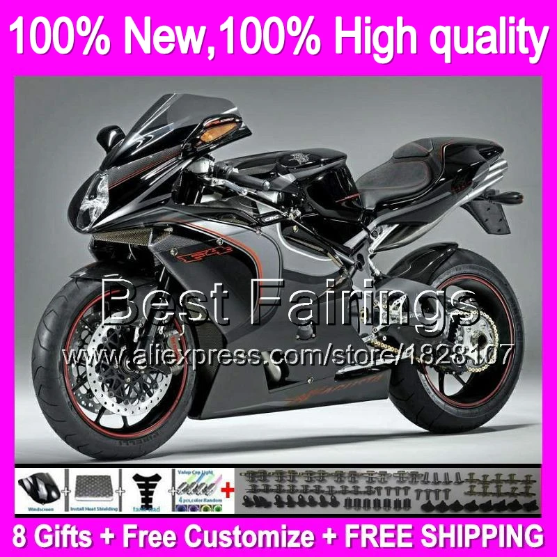 

Fairing Black silver For MV Agusta F4 05 06 750 1000R 312 1078 11 MA 2005 2006 4B82 Blk silver R312 750S 1000 R 05-06 +decal