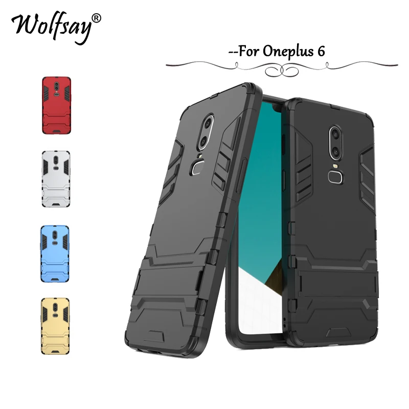 

Wolfsay Case Oneplus 6 Cover Cases One plus 6 Slim Robot Armor Rubber Fundas For Phone Case Oneplus 6 1+6 Oneplus6 A6000 Cover