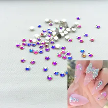 Украшения для ногтей кристаллические стразы АВ стразы для нейл-арта, плоская задняя сторона не горячей фиксации клей на 3d нейл-арта Стразы