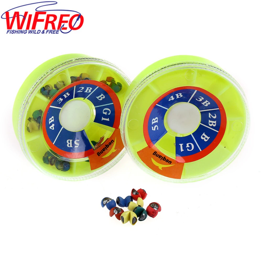 6 Sizes Split Shot Float Sinkers Reuseable Fishing Angling Lead Weight With Box