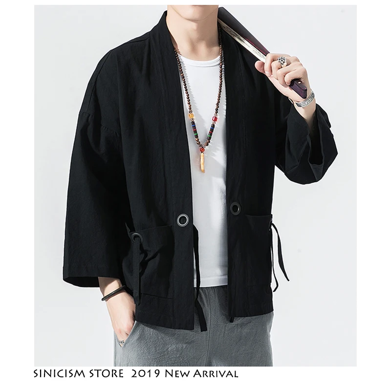 Sinicism مخزن الرجال ملابس وقاية من الشمس كيمونو سترات رجالي 2019 رجل اليابان سترة الصينية نمط الصيف الذكور مفتوحة غرزة