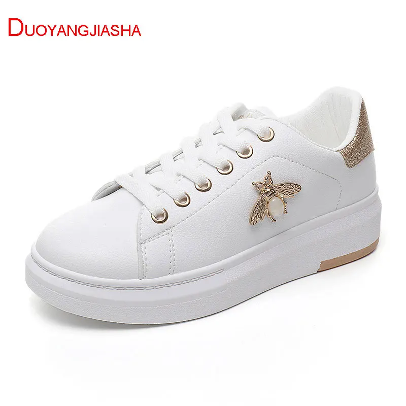 

White Shoes Women 2019 Fashion Sneakers Women Casual Shoes Butterfly-knot Mixed Color Non-slip Laceup Women Shoes tenis feminino