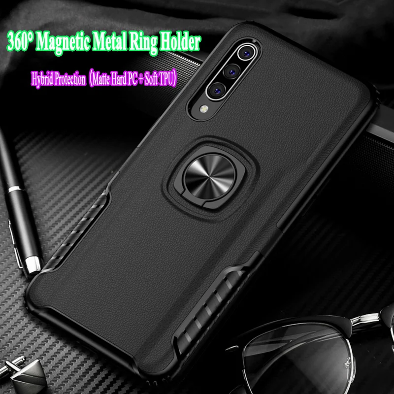 Luxury Armor Case For Huawei P20 P30 Pro Lite Shockproof Cover Ultra Thin Matte Hard PC + Soft TPU With Holder Ring Stand |