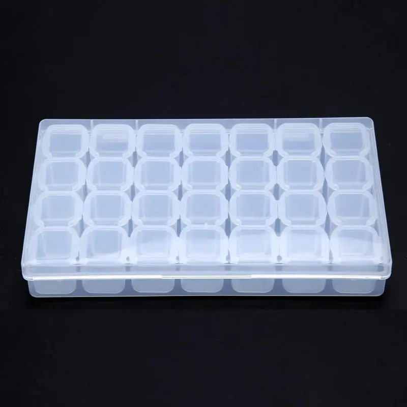 Прозрачный пластик 28 слотов регулируемая коробка для хранения ювелирных изделий Чехол Органайзер для бисера для домашнего хранения