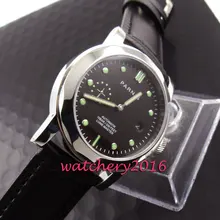 Fashion 44mm Parins black dial polished case sapphire glass luminous markers date adjust automatic movement Men’s watch