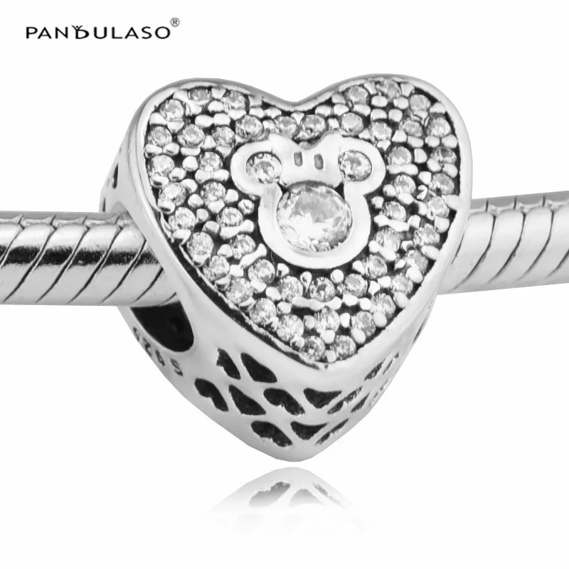 

Sparing Heart Mouse Fits European Bracelets Silver Beads 100% 925 Sterling Silver Jewelry Carton Charms DIY Women Fine Jewelry