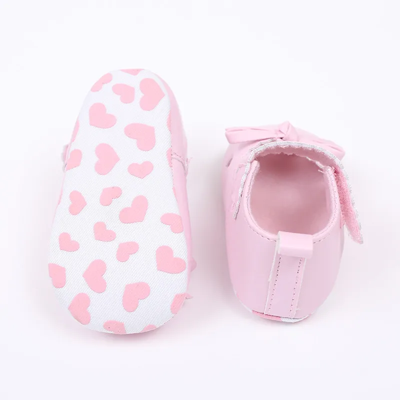 Обувь с бантом для новорожденных; детская обувь для маленьких девочек; нескользящие кроссовки с мягкой подошвой; От 0 до 1 года; розовый цвет; детская обувь принцессы; schoenen A1