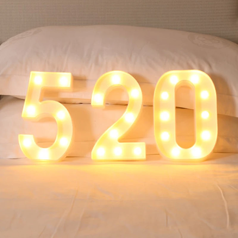 

Marquee Sign Lamp 10 Number White LED Night Light For Birthday Wedding Party Bedroom Wall Hanging Decor
