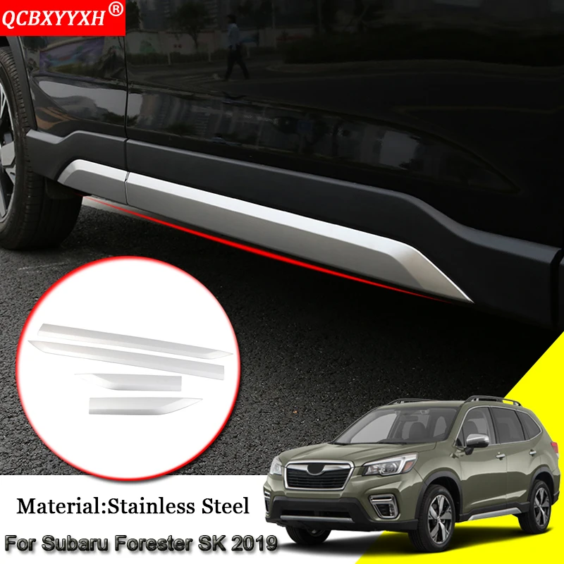 

Car-styling Stainless Steel Molding Car Door Body Decoration Strips Sticker Sequins Auto Accessories For Subaru Forester SK 2019