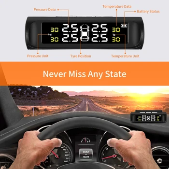 

NEW C240 Tyre Pressure Monitoring System Solar TPMS with 4 Internal Sensors XQ-98