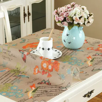 PVC table cloth Waterproof anti-hot soft glass plastic tablecloths Table mat Oil-proof coffee table pad Matte crystal plate mat