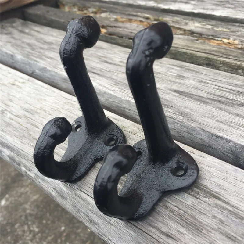 

Vintage Cast Iron Bathroom Coat Wall Hooks For Wall Towel Hat Robe Coat Hook Hall Tree 2 3/4" BLACK USA FEDEX FREE SHIPPING
