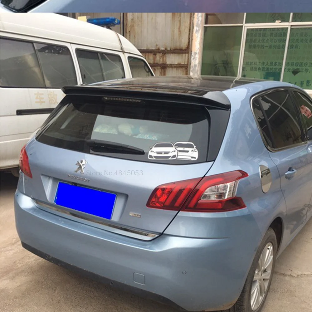 AITWATT черный задний спойлер для Peugeot 308S 2015 2016 2017 высококачественный АБС пластик