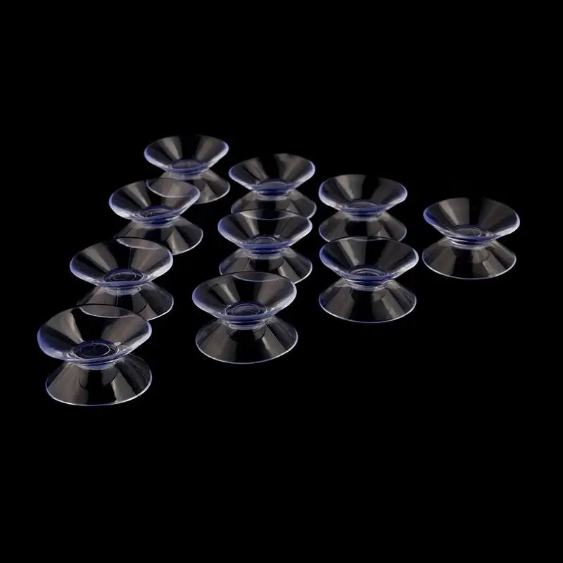 10pcs 30mm Double Sided Suction Cups Sucker Pads for Glass Plastic(Transparent