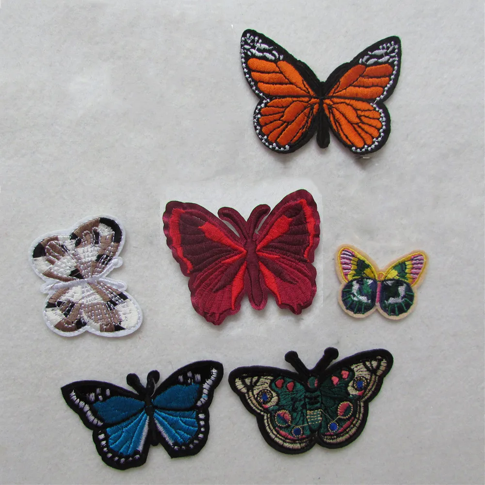 

1pcs beautiful fashion Iron On Patches For Clothing Multicolor Butterfly Embroidery Patch Appliques Badge Stickers For Clothes
