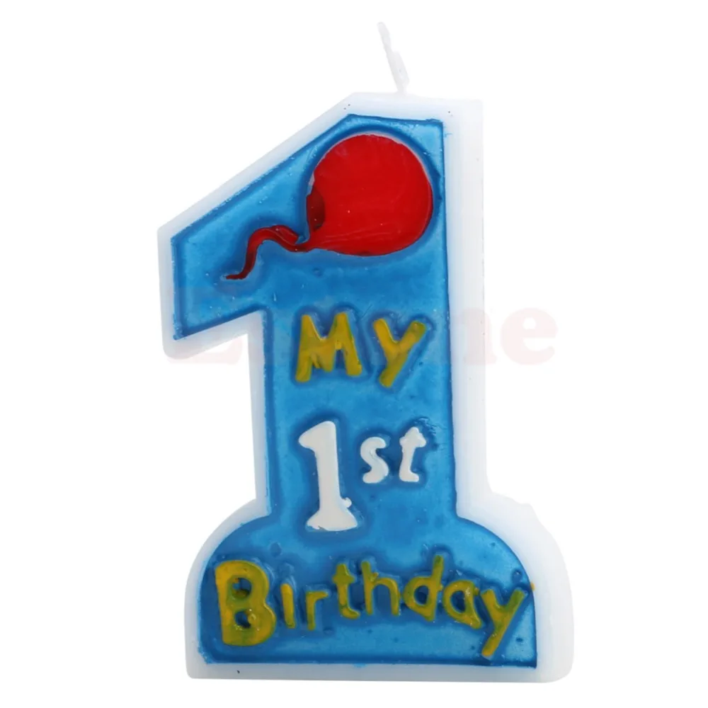 

New Kids First One Anniversary Candle My 1st Birthday Toothpick Cake Candle Party Decor