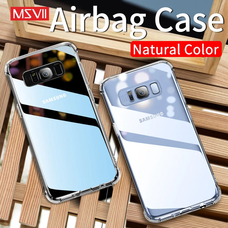 

MSVII Soft Cases for Samsung S8 S9 Case Transparent Full Protection Back Cover for Samsung Galaxy S8 S9 Plus Environmental TPU