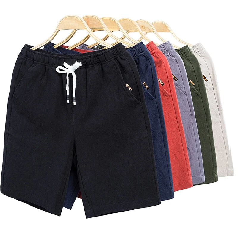 Прямая мужские повседневные Шорты хлопковые летние пляжные шорты Homme сплошной цвет S-4XL CYG378
