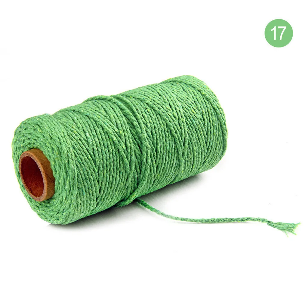 100 м длинные/100 ярдов чистый хлопок витой шнур веревка ремесла макраме Artisan многоцветная хлопковая льняная веревка домашний текстиль #3