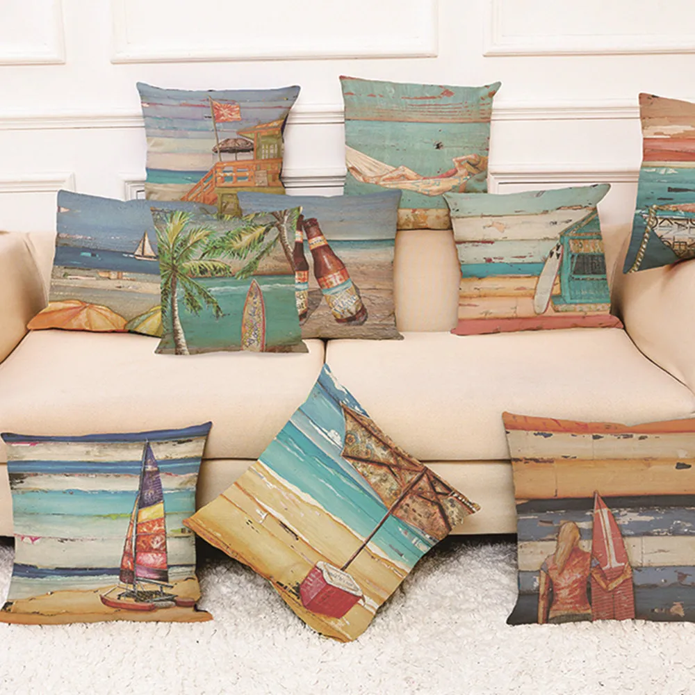 

Fashion Home Decor Cushion Cover Summer Beach Throw Pillowcase Pillow Covers Decorative Cushions for Sofa Pillowcase C30320