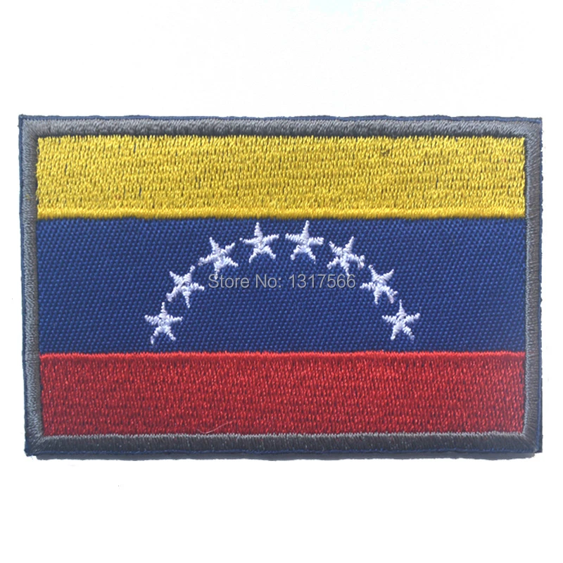 

Venezuelan National Flag Embroidery Patch Embroidered Patches Military Tactical Armband Fabric Sticker Sewing Applique For Cap