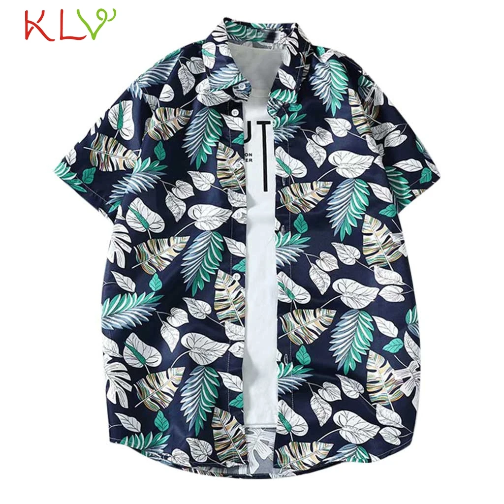 

Blouse Shirt Men Summer Hawaiian Print Short Sleeve Beach Fashion Top 2019 Casual Harajuku Camisa Hombre Streetwear Clothes 19Je