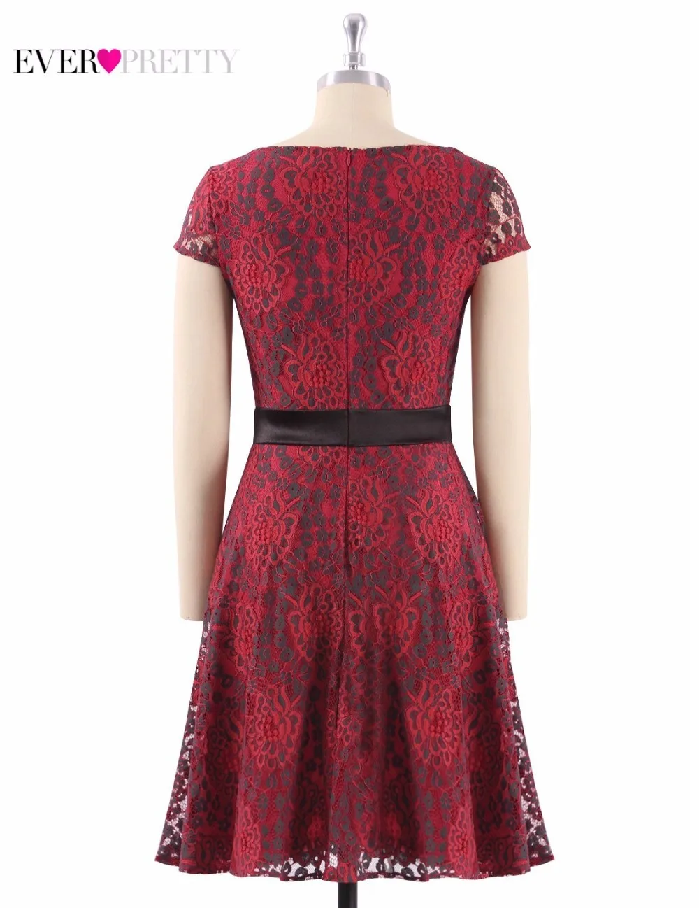 Бордовые коктейльные платья Ever Pretty AS04024 сексуальные ...
