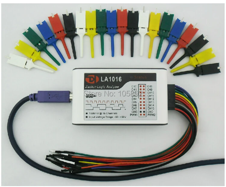 

Free shipping PC USB 16CH Logic Analyzer Virtual oscilloscope Sampling 100M Bandwidth 20M english software SCM/ARM/FPGA Test