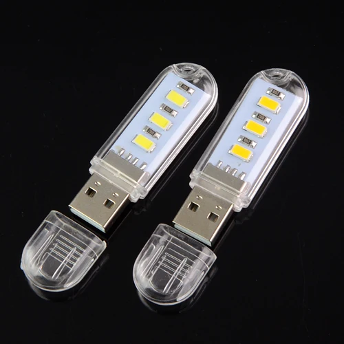 3LEDS Новое поступление Ультра Яркий Мини Гибкий светодиодный USB книжный светильник, лампа для чтения для ноутбука, ноутбука, компьютера, клипса-на книжном ридере - Испускаемый цвет: 3LEDS